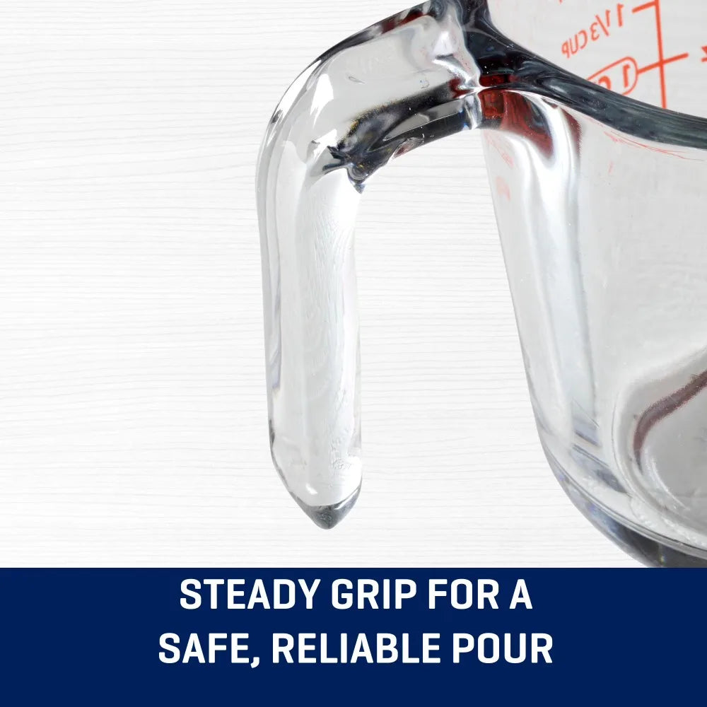 2 Cup Glass Measuring Cup with Spout and Handle Precise Liquid and Dry Food Kitchen Baking Cooking Tool Metric and US Ounce Measurement