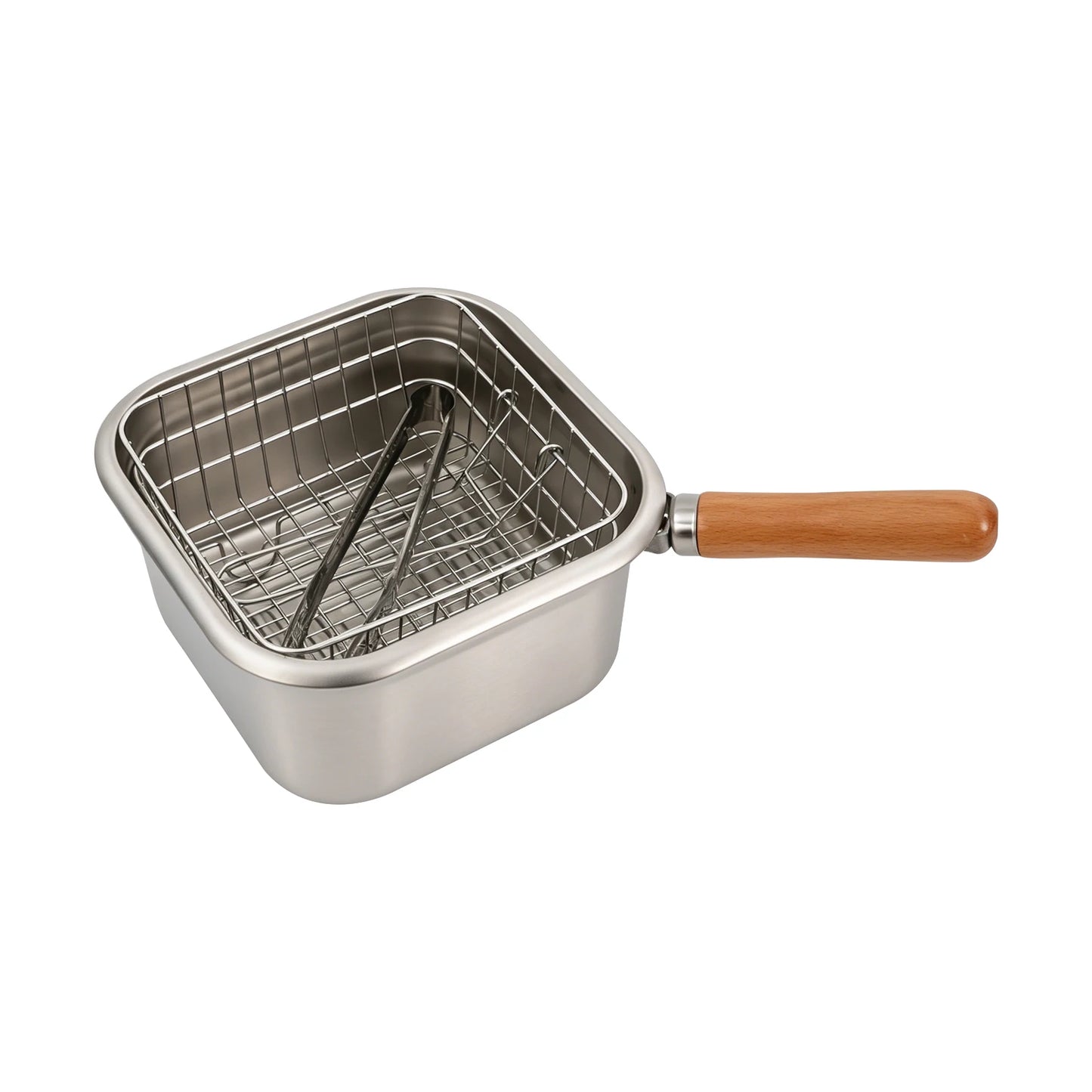 Stainless Steel Deep Fryer And Steamer Pot With Basket