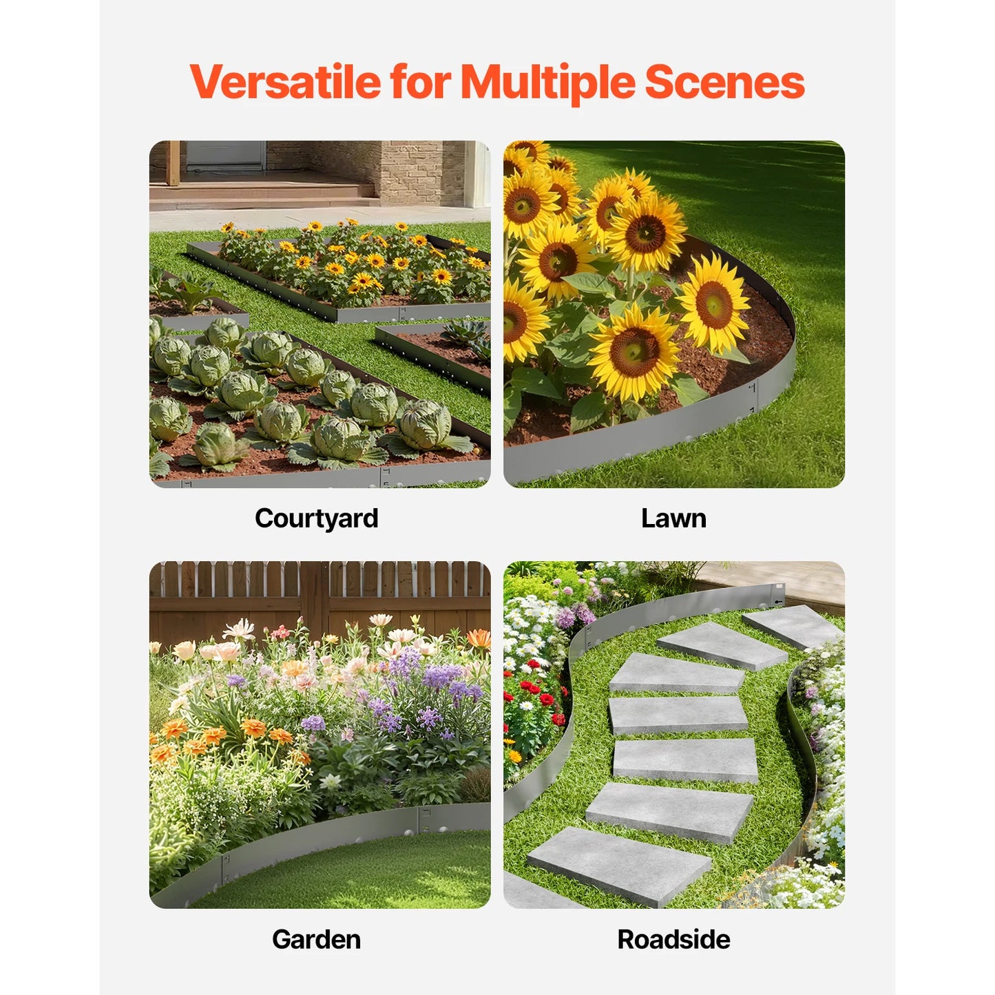 Steel Landscape Edging 5 Pack Rust Resistant Bendable Border