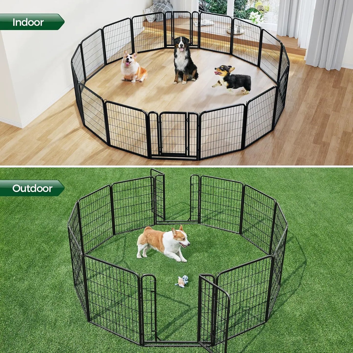 Dog Playpen Outdoor Heavy Duty Metal Pet Fence For Homes