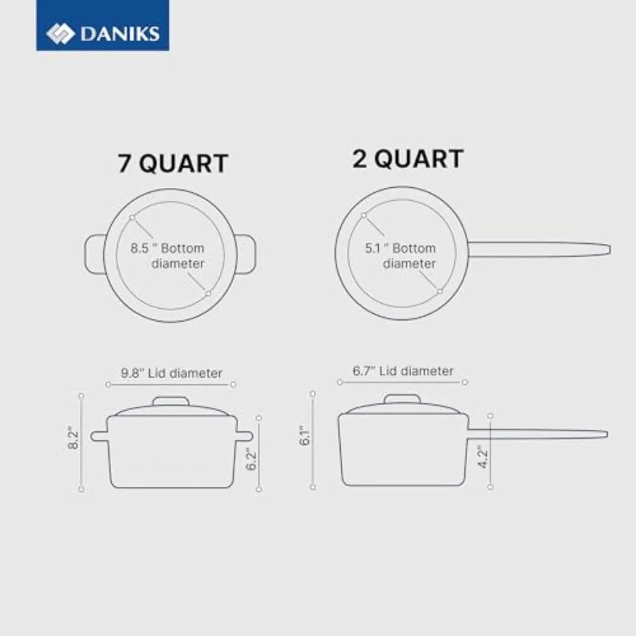 Stainless Steel 10 Piece Cookware Set With Glass Lids Induction Compatible