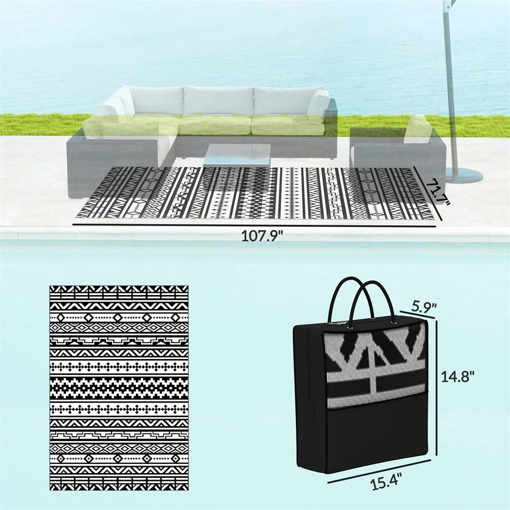 Waterproof Outdoor Rug For Camping Patio Deck And RV Use