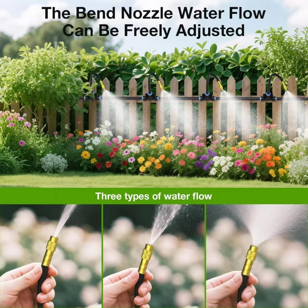 117X 30M Micro Drip Irrigation System Automatic Plant Watering Kit with Adjustable Drippers & Hose, Outdoor Garden Misting Tools