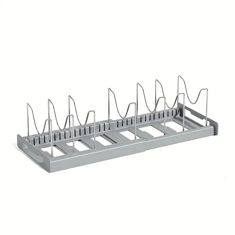 Expandable Pot Organizer Rack, Adjustable Divider for Kitchen Cabinet, Multi-Purpose Storage for Pots & Pans