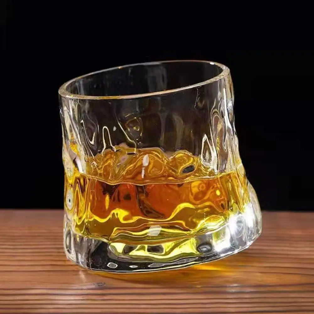 Rotating Whiskey Glass With Base 360 Degree Spin Cocktail