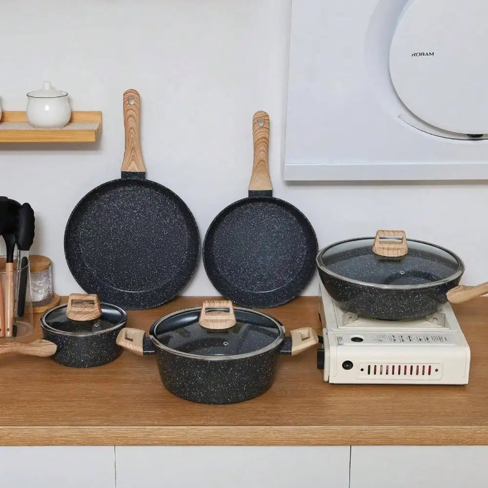 Ceramic Cookware Sets 15 Piece Nonstick Pots And Pans
