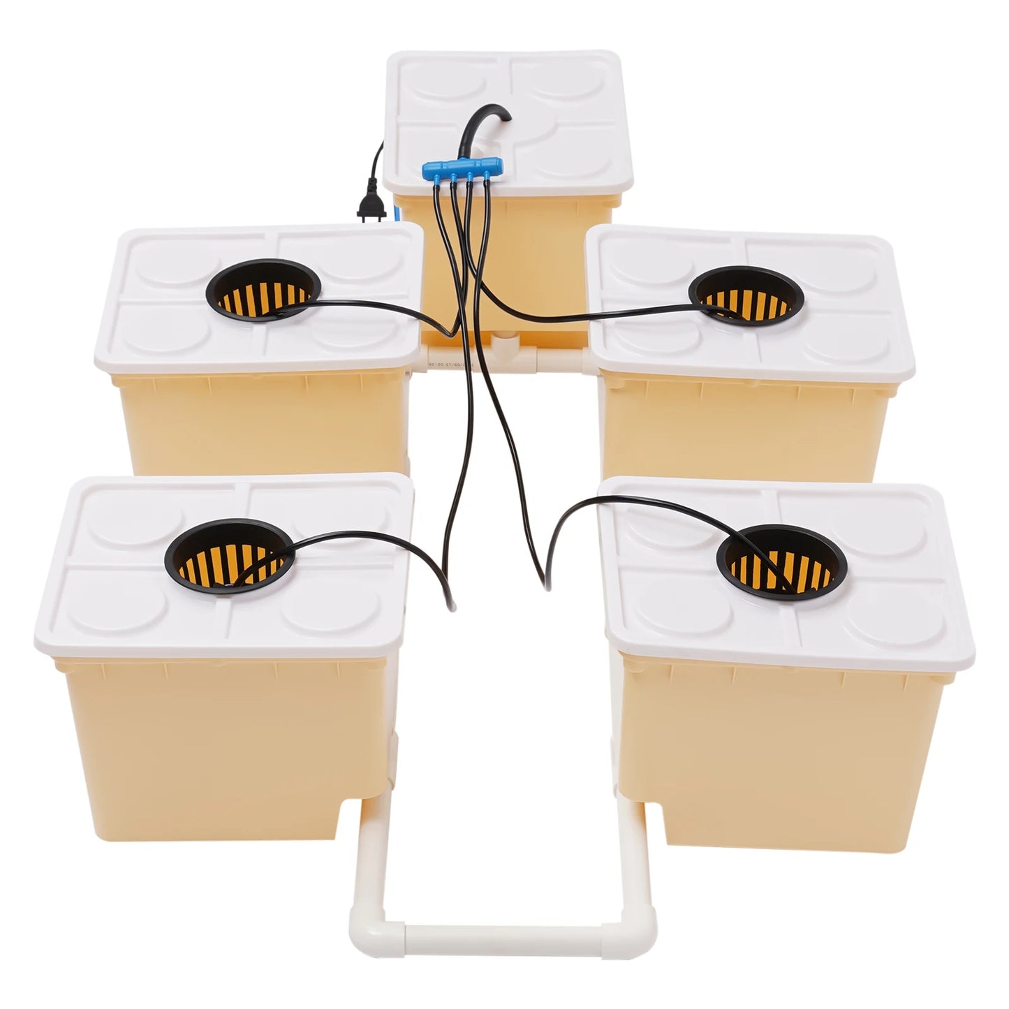 Bymaocar 5 Sites Hydroponics Drip Growing System With Dutch Buckets