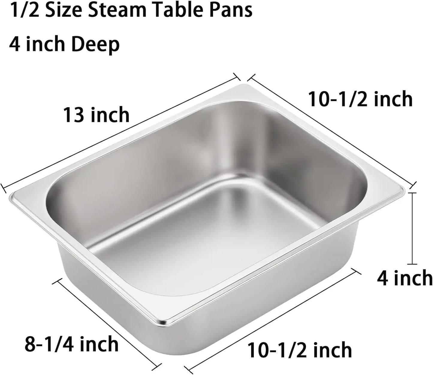 Stainless Steel Steam Table Pans 4 Pack For Catering And Chafing Dishes