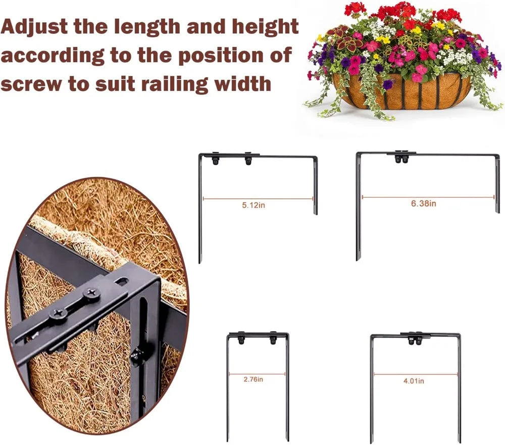 Metal Railing Planter Boxes With Coco Liners For Decks Fences Balconies