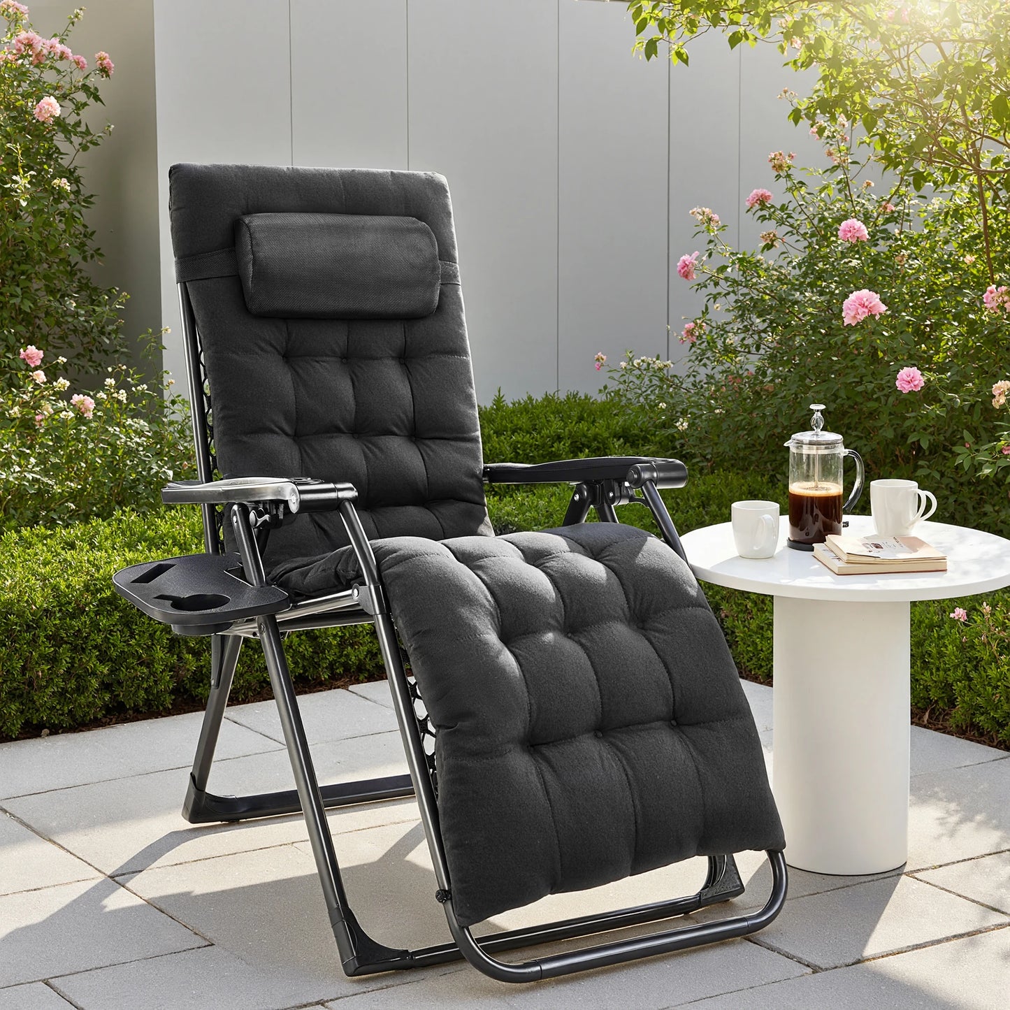 JHK Zero Gravity Double Portable Recliners with Cup Holders