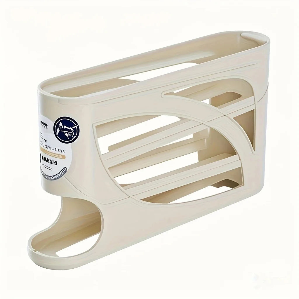 Three-Tier Rolling Egg Storage Container Holds 24 Eggs In Refrigerator