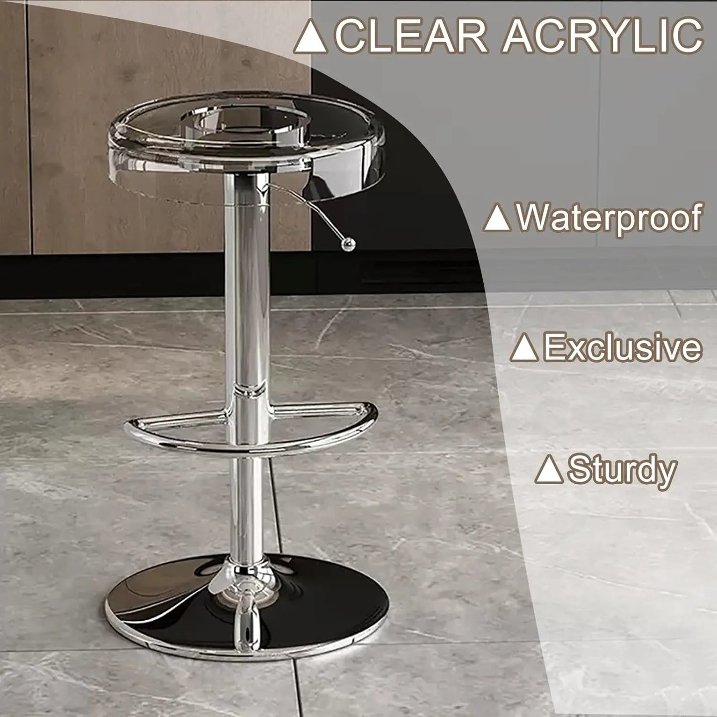 GUANGBAI Clear Acrylic Swivel Bar Stools Set Of 2