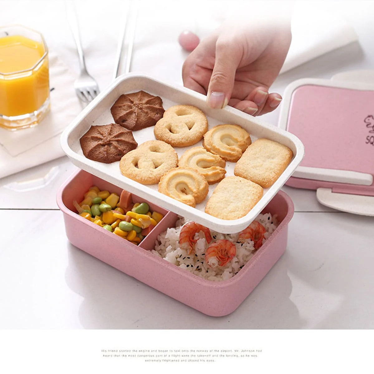 1pcs  Wheat Straw Tableware Bento Box Student Multi-Layer Sushi Box Fruit Box Set