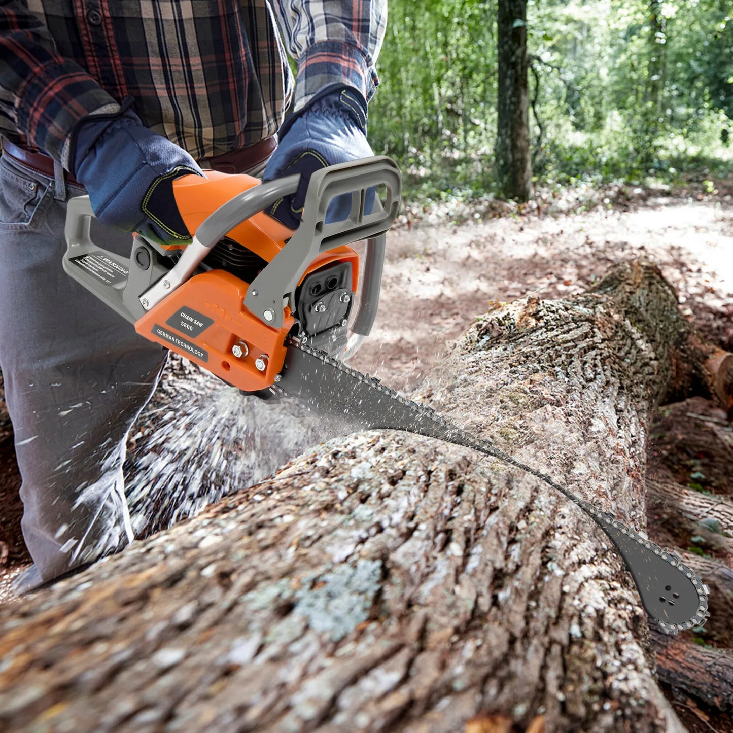 Gas Powered Chainsaw For Wood Cutting And Outdoor Use