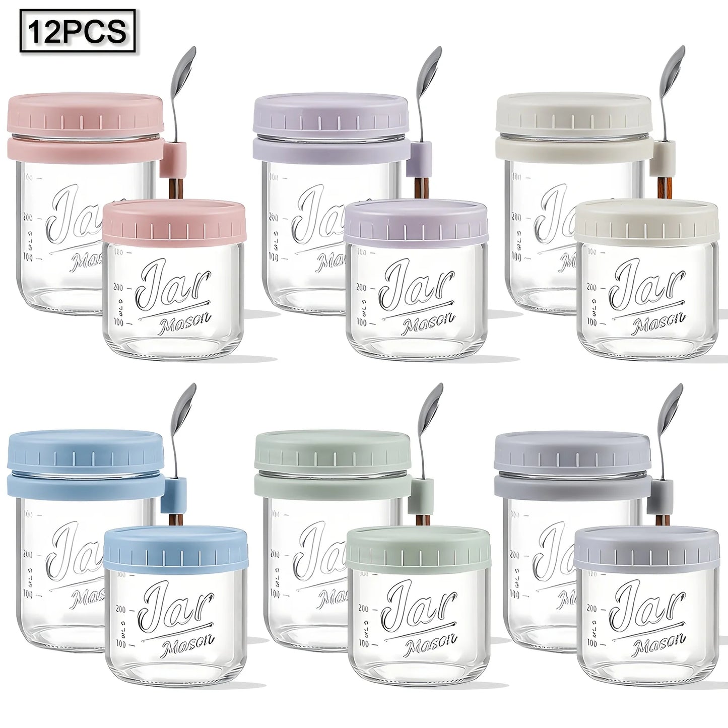 Argon Tableware Overnight Oats Cups Glass Set Of Six