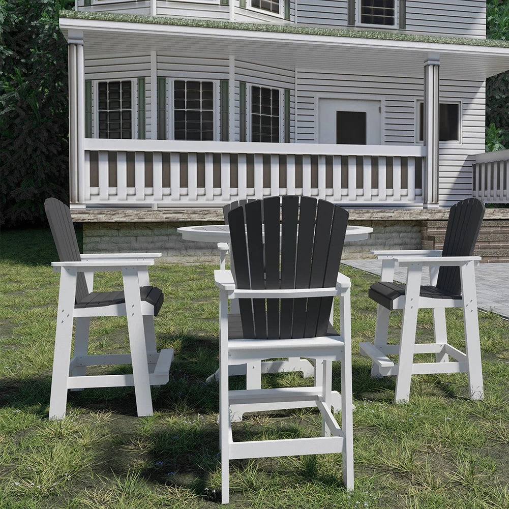 Modern 5 Piece Patio Bar Table Set With Four High Top Stools