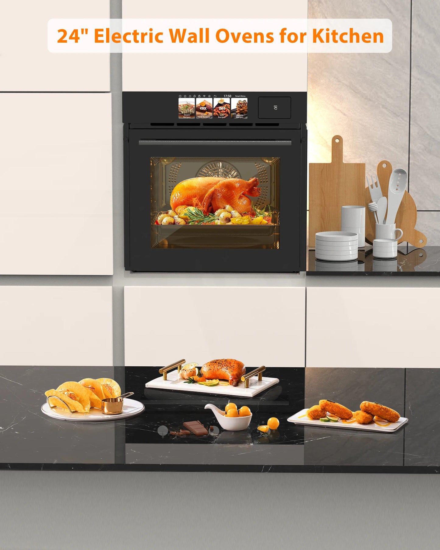 Adoolla Built-in Electric Wall Oven With TFT Display 8 Modes