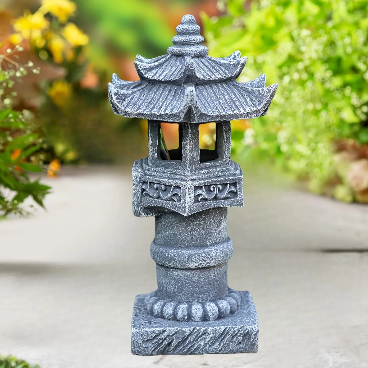 Pagoda Garden Statue Solar Powered Light, for Landscape Balcony, Outdoor Garden Zen Statue Light, Pagoda Stupa Zen Garden Decor Lawn Ornament, Garden, Patio, Porch Yard Art Ornament