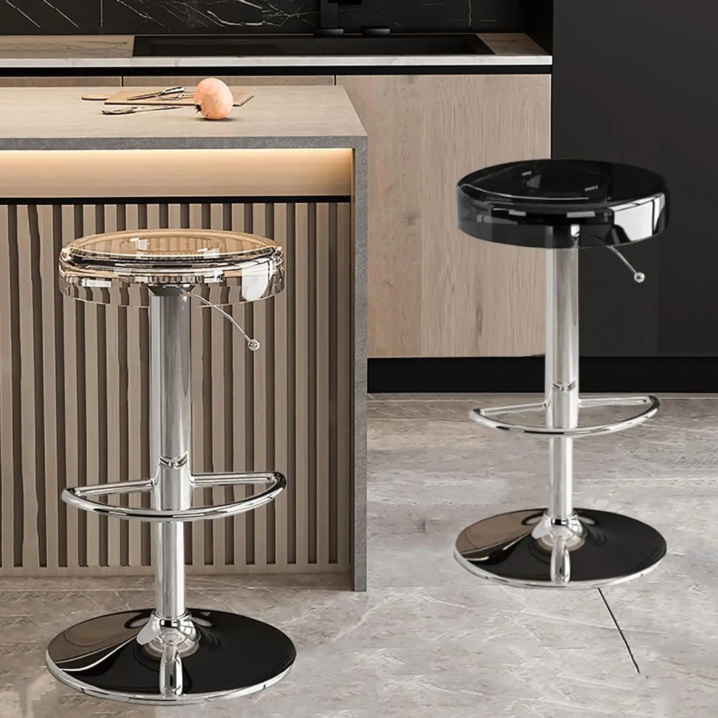GUANGBAI Clear Acrylic Swivel Bar Stools Set Of 2