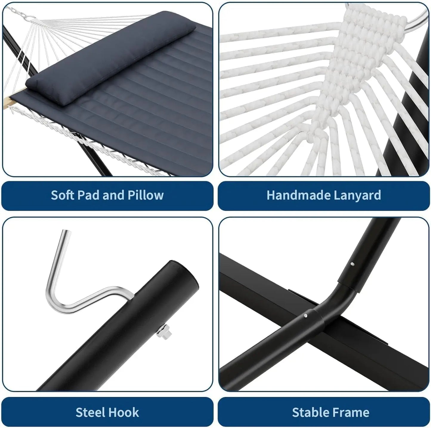 HiMISS Heavy Duty Double Hammock With Stand