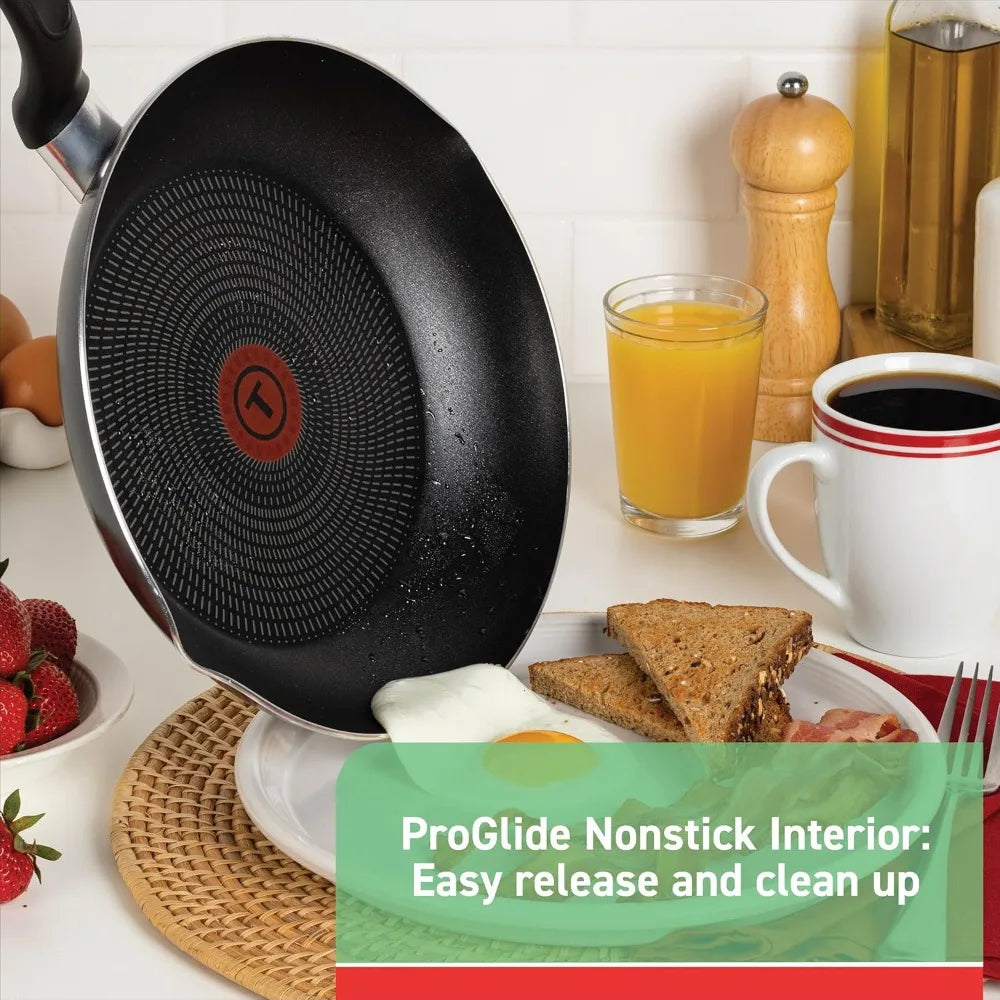 Initiatives Nonstick Cookware Set 18 Piece, Oven Broiler Safe 350F, Kitchen Cooking Set w/Fry Pans