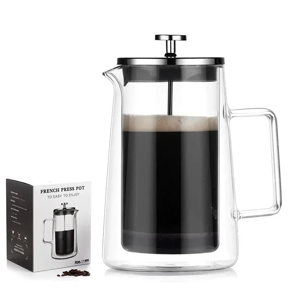 Borosilicate Glass French Press With Double Wall Insulation