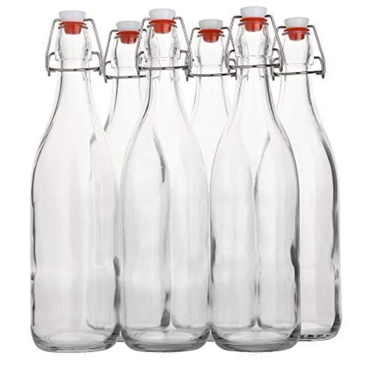 Swing Brewing Flip Top Glass Bottle With Stopper For Beverages