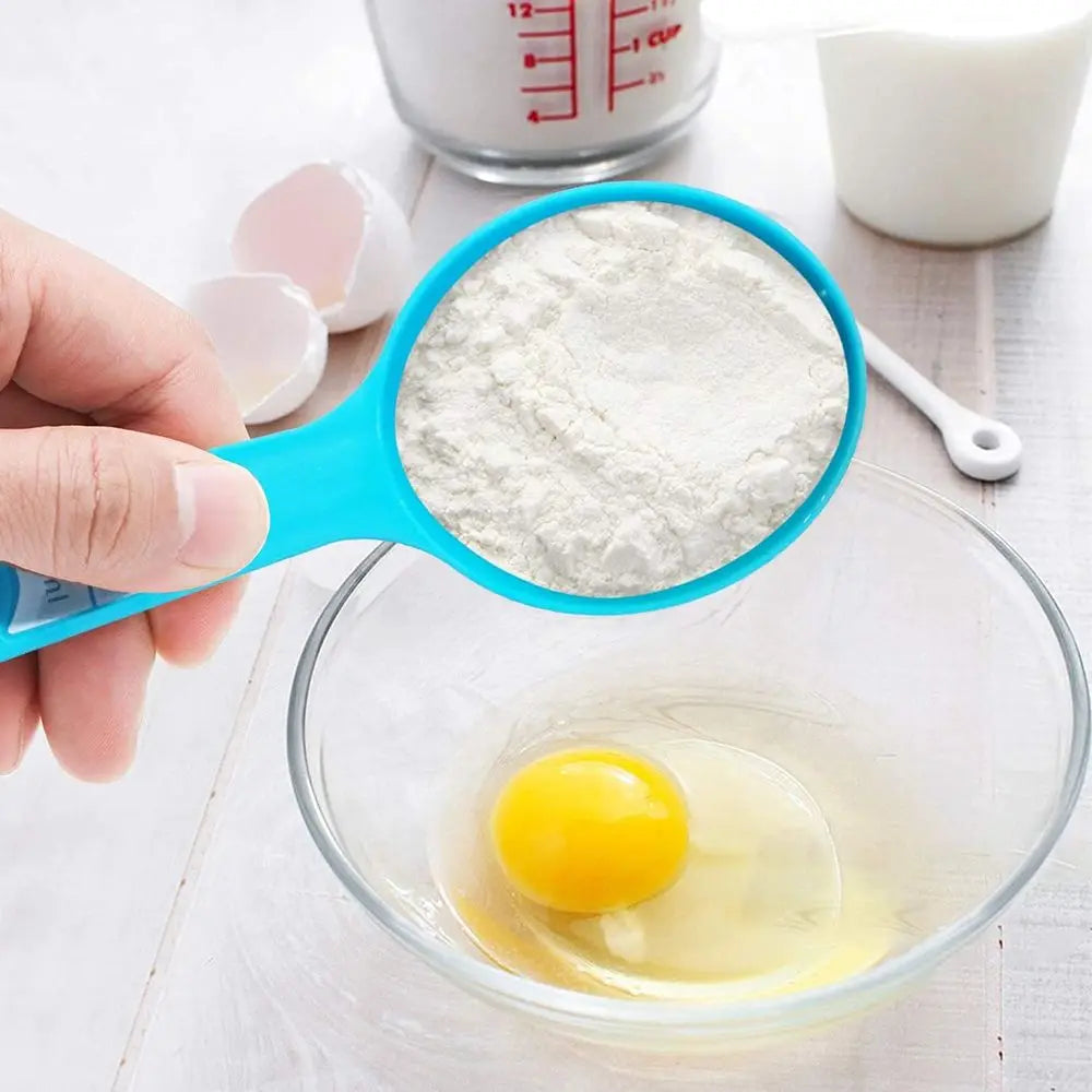 12 Piece Measuring Cups and Spoons Set, Colored Kitchen Measure Tools, Durable Nesting Cups and Spoons for Dry and Liquid, Dishw