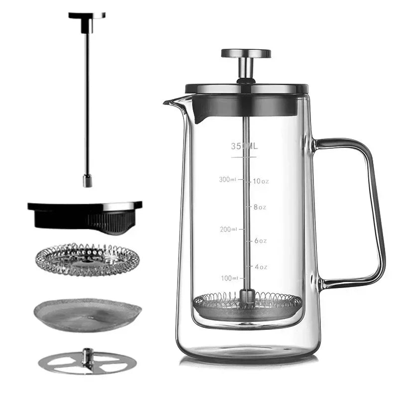 Borosilicate Glass French Press With Double Wall Insulation