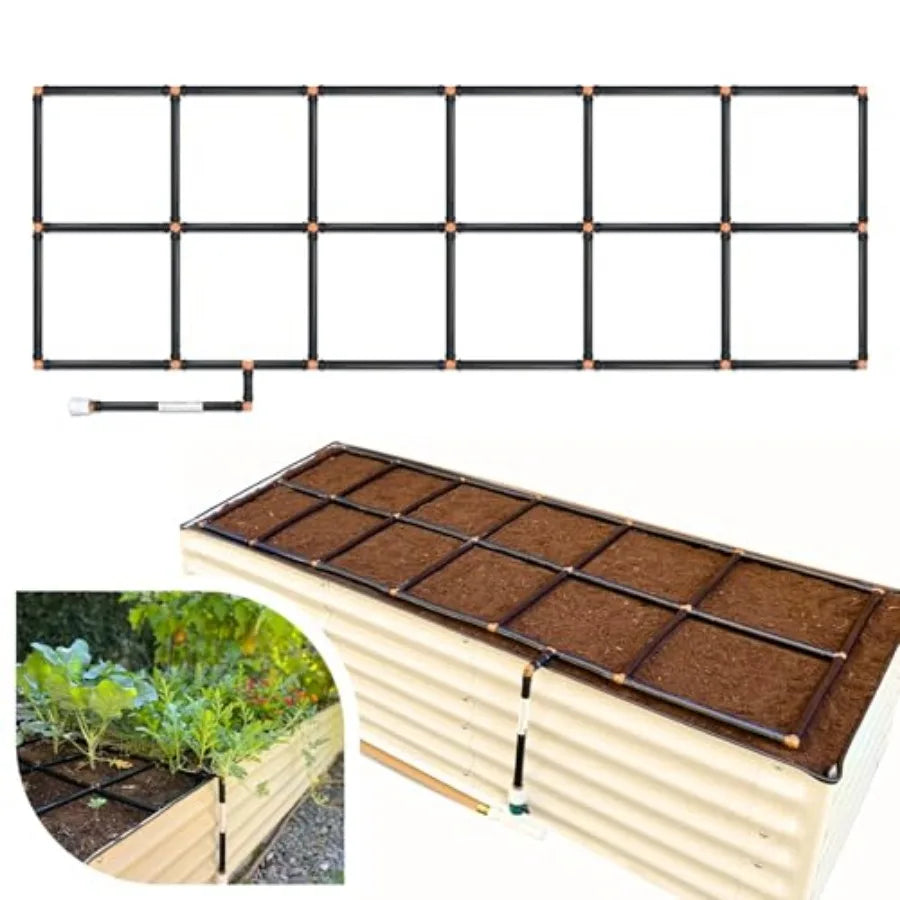 Garden Grid Watering System For Raised Beds Drip Irrigation