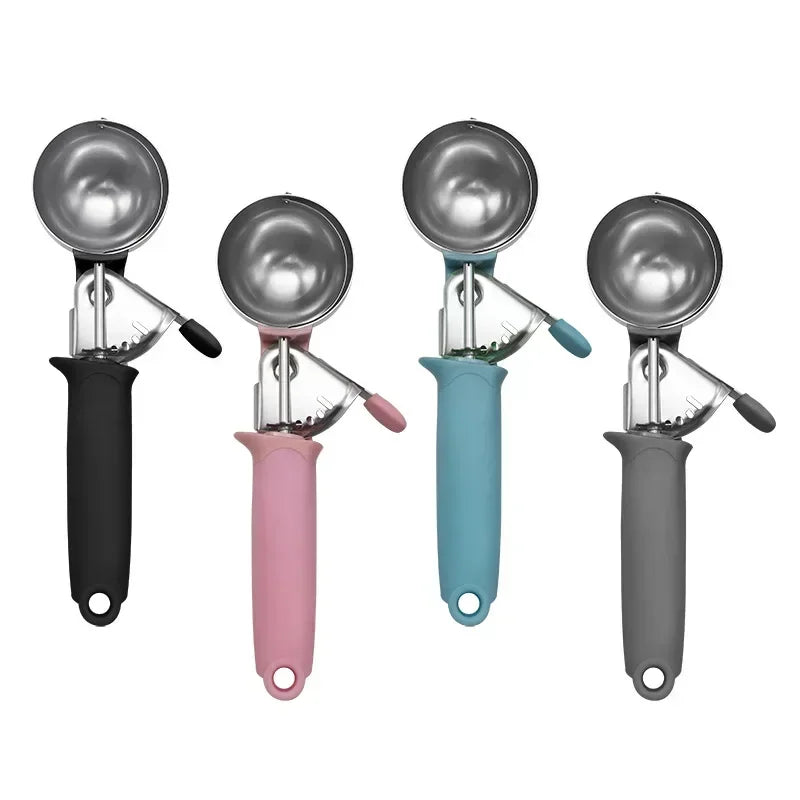 Ice Cream Scoop Stainless Steel Ice Cream Spoon Metal Icecream Cookie Scoop Melon Fruit Baller Ice Ball Maker Kitchen Gadget