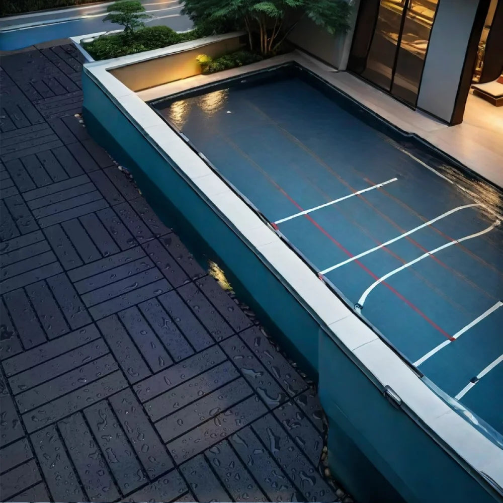 54 Pack Interlocking Plastic Deck Tiles Outdoor Waterproof