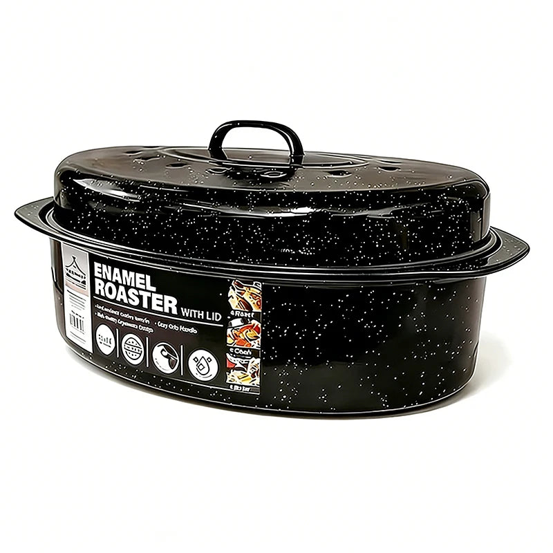 Oval Enamel Cast Iron Dutch Oven With Lid For Roasting