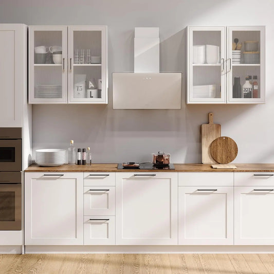 Kitchen Wall Cabinets With Four Doors And Acrylic Glass Doors