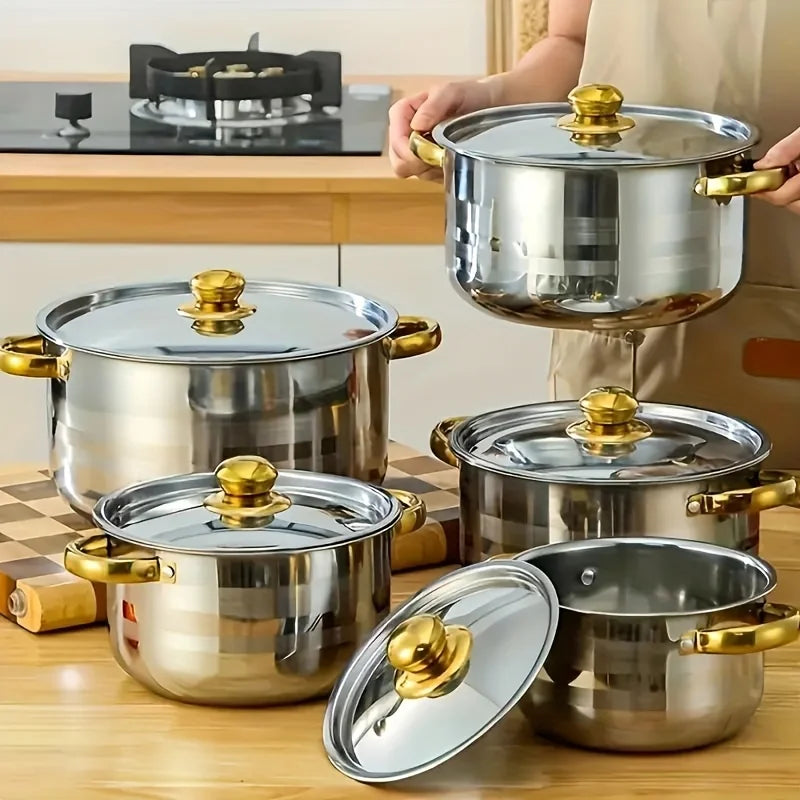 CS KOCH SYSTEME Stainless Steel Cookware Set With Nonstick Pans Pots Lids