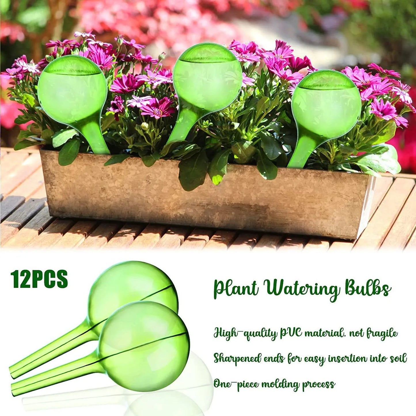 6pcs Small Plant Watering Globes Self Watering Bulbs PVC Automatic Watering Balls Plant Watering System 5.1inches