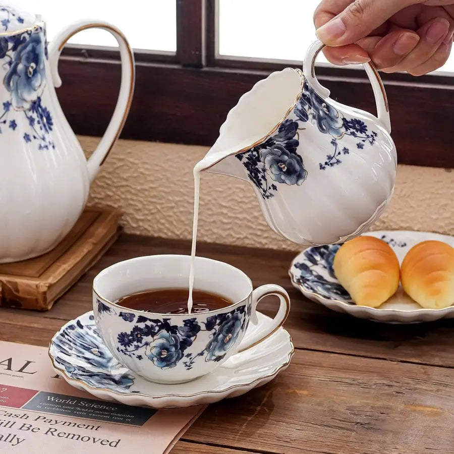 Floral Tea Cup and Saucer Set of Four