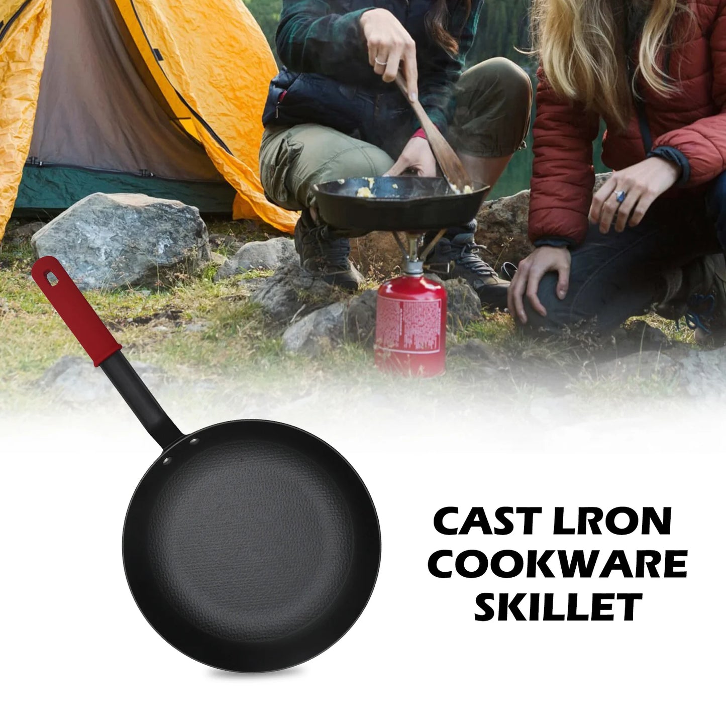 HANSMART Pre-Seasoned Cast Iron Skillet With Removable Silicone Handle