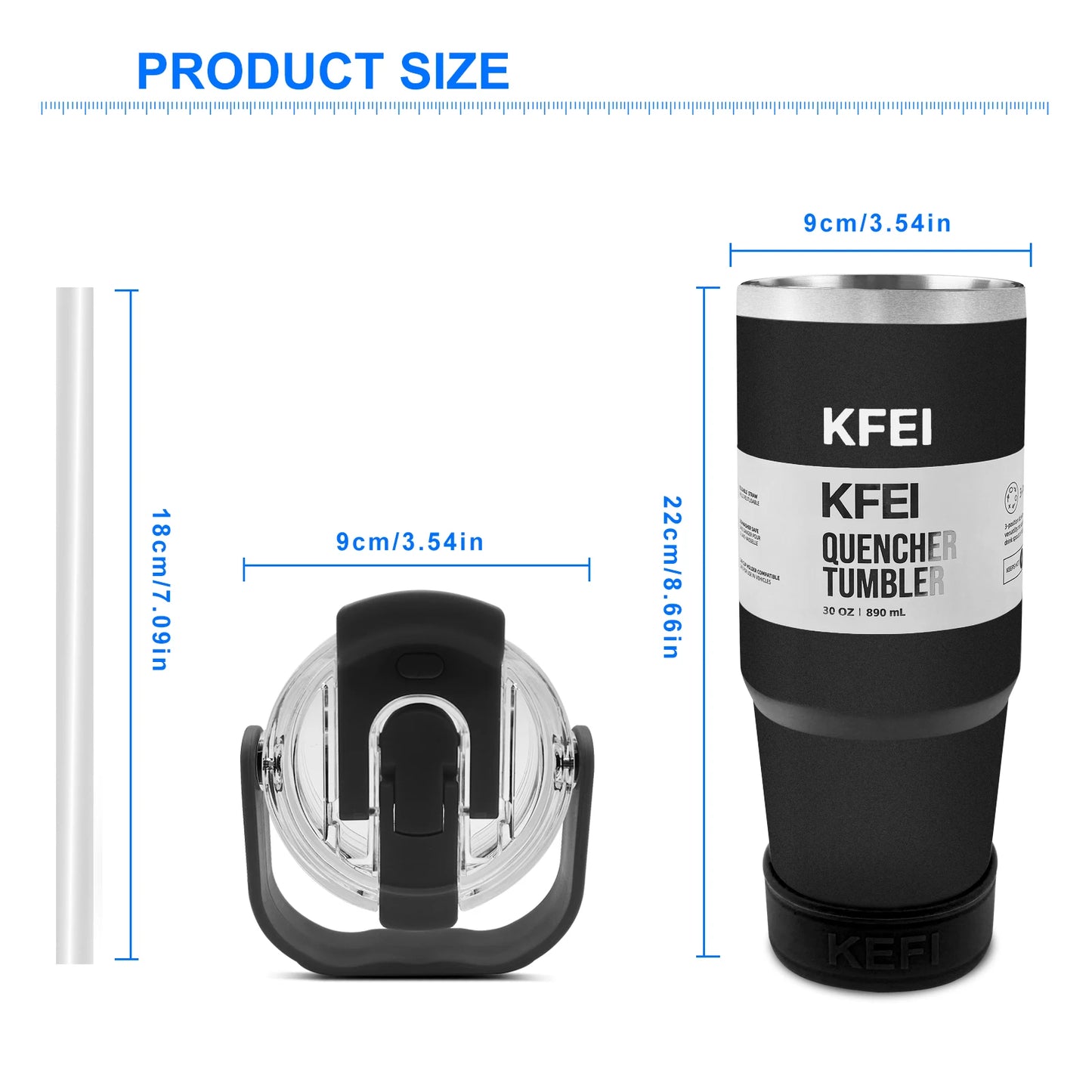 Insulated 30Oz Stainless Steel Tumbler With Lid And Straw