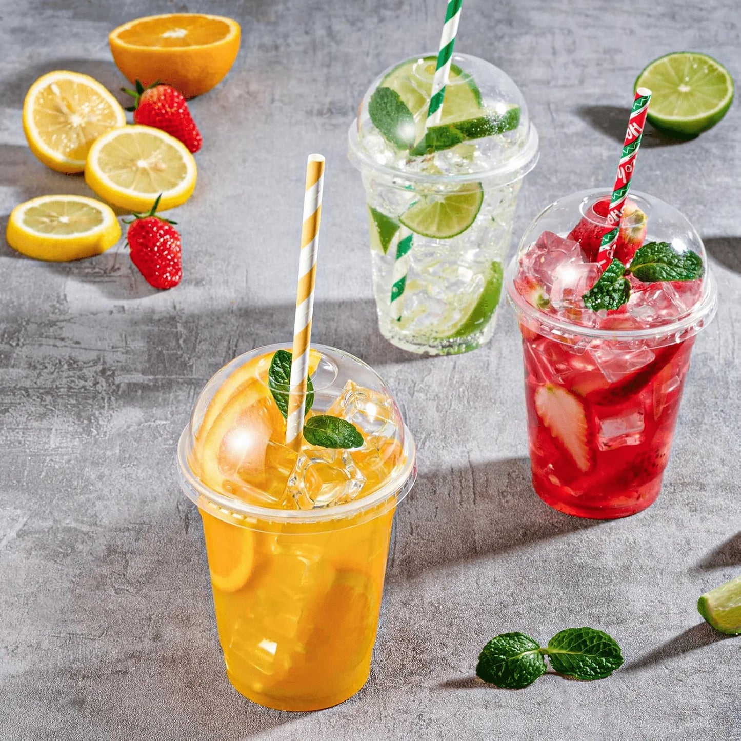 Plastic Disposable Togo Cups With Dome Lids BPA Free