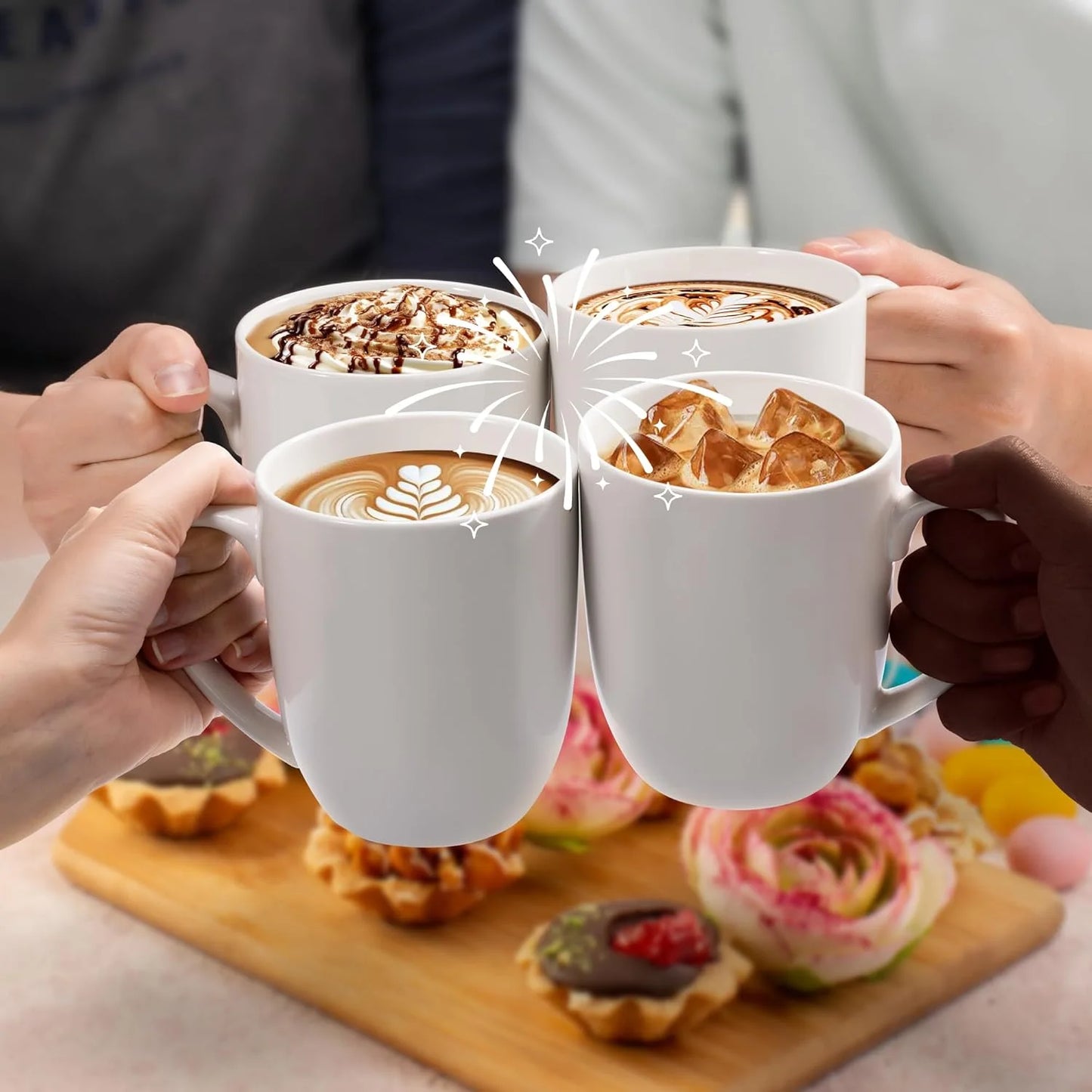 Ceramic Coffee Mugs Set Of 4 For Home Office Gift Idea
