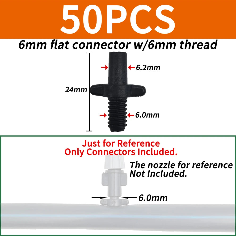 50PCS Plastic Barbed 3-Way TEE Connector for 4/7mm Tubing Watering Pipe Hose Couplings Micro Drip Irrigation Garden Tools