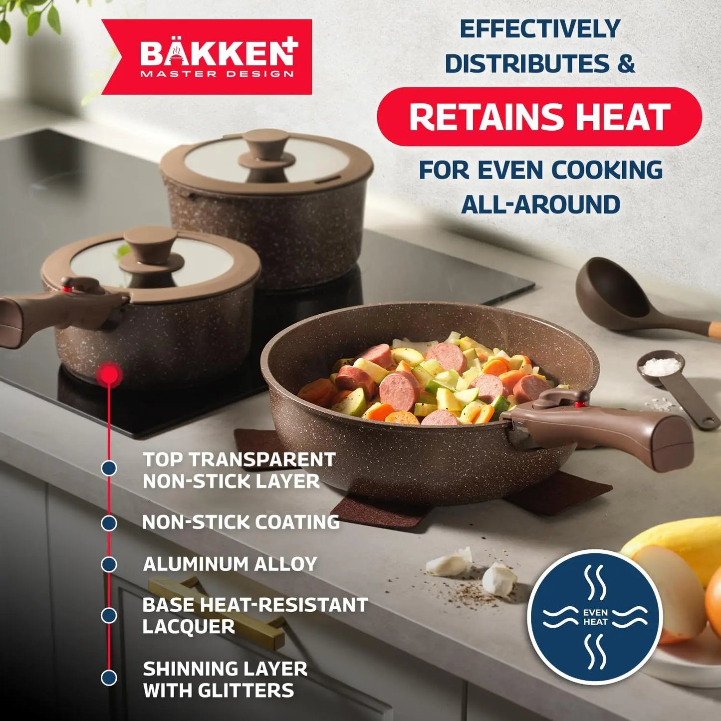 Granite Nonstick Induction Cookware Set 23Piece PFOS And PFOA Free