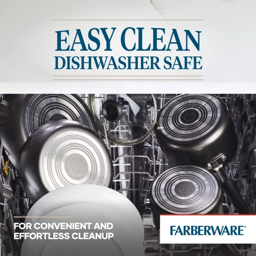 Easy Clean Nonstick Cookware Set With Lids And Storage Containers