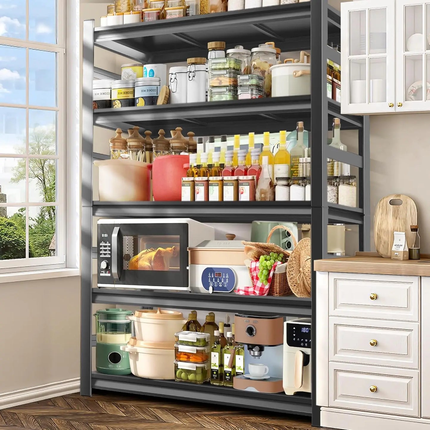 Heavy Duty Metal Shelving Unit 5-Tier Adjustable Kitchen Storage
