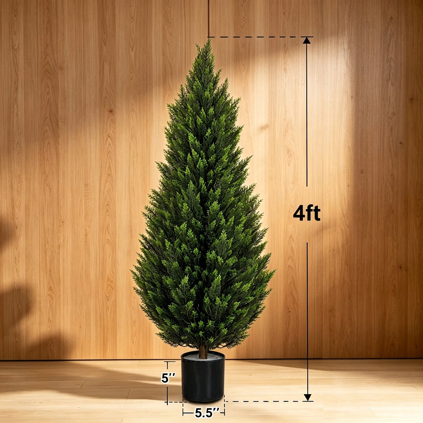 Artificial Cedar Topiary Trees 2/3/4/5/6FT Tall, 1PC/2PCS Faux Pine Cypress Shrubs, Lifelike Fake Plants for Indoor Outdoor Front Porch Home Decor, Christmas Holiday Decoration