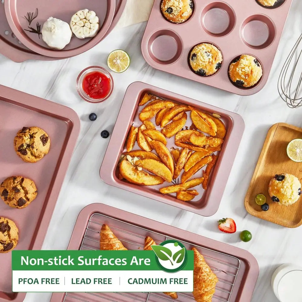 Nonstick Bakeware Set With Rack 10 Piece Cookie Sheet