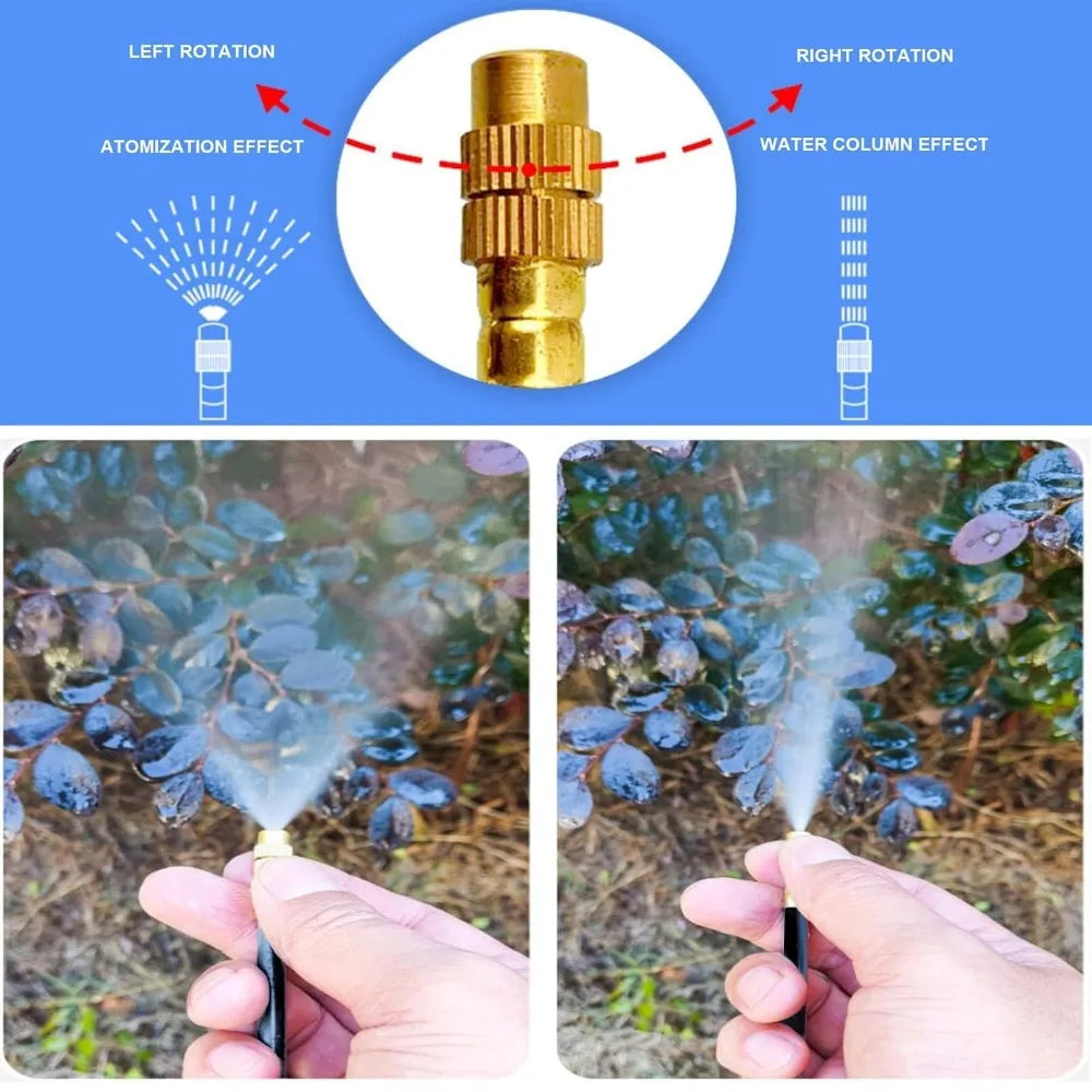 Drip Irrigation Kit, Automatic Garden Watering System, 360° Copper Nozzles, 165FT