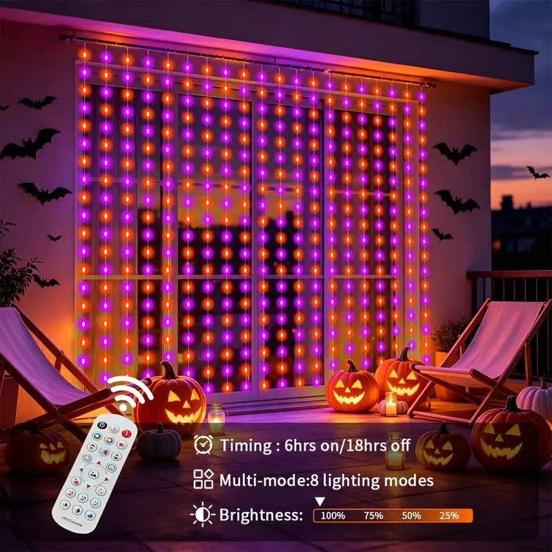 Indoor and Outdoor LED Curtain Fairy String Lights Equipped with Music Sync Mode & Handheld Remote Controller, Smart Hanging Ambient Decor Lighting for Christmas Festival, All Kinds of Themed Parties and Daily Household Inter