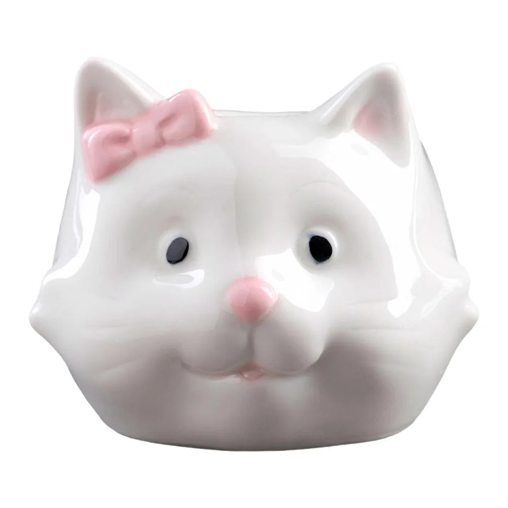 Cat Ceramic Succulent Pot Cartoon Bonsai Pot Decorative Small Plant Holder Multi-Function Flower Planter Pot for Micro Landscape